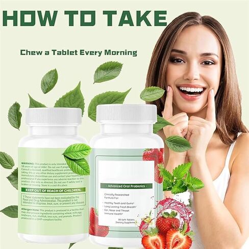 Teeth Health,Dental Formula,3.5 Billion Advanced Oral Tablets for Mouth Bad Breath,30 Tablets丨1 Month Supply (5Packs) in Saudi Arabia
