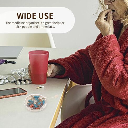 صندوق حبوب منع الحمل، علبة حبوب دواء صغيرة مكونة من 4 أقسام، صندوق حبوب صغير للمحفظة والجيب، مع فرشاة تنظيف، صندوق حبوب دواء دائري للسفر، حامل حاوية حبوب دواء محمول للفيتامينات والأدوية والمكملات الغذائية وزيت السمك in Kuwait