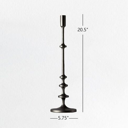 Candle Holder Stand Aluminum, Pillar Candle Holders, Black Taper Candle Holder Rounded Turned Colums, Table Centerpiece Decor for Wedding, Christmas, Party, Spa (Small) in Saudi Arabia