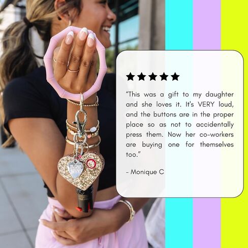BLINGSTING Personal Safety Alarm for Women - Confetti Glitter Heart Self-Defense Keychain w/ LED Light - Purse Charm - 125 Decibel Emergency Security Alarm (1 Count) in Saudi Arabia