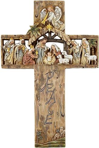 صليب جداري لمشهد الميلاد من Trinity Church Supply، ديكور منزلي بطابع قصة عيد الميلاد، هدايا تذكارية دينية، 12 بوصة in Kuwait