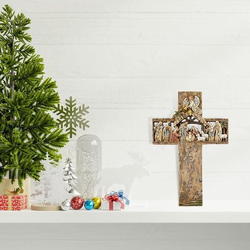 صليب جداري لمشهد الميلاد من Trinity Church Supply، ديكور منزلي بطابع قصة عيد الميلاد، هدايا تذكارية دينية، 12 بوصة in Kuwait