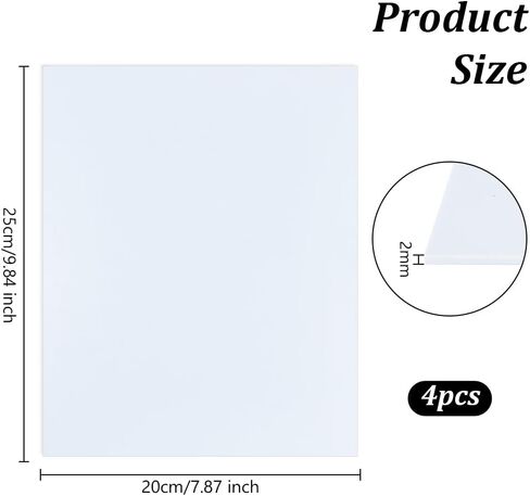 OLYCRAFT 4 Sheets White ABS Plastic Sheet 9.8x7.9 inch ABS Plastic Plates 2mm Thick Hard Plastic Sheet for Architectural Models Sand Table Building Model Material Supplies in Saudi Arabia