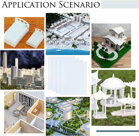 OLYCRAFT 4 Sheets White ABS Plastic Sheet 9.8x7.9 inch ABS Plastic Plates 2mm Thick Hard Plastic Sheet for Architectural Models Sand Table Building Model Material Supplies in Saudi Arabia