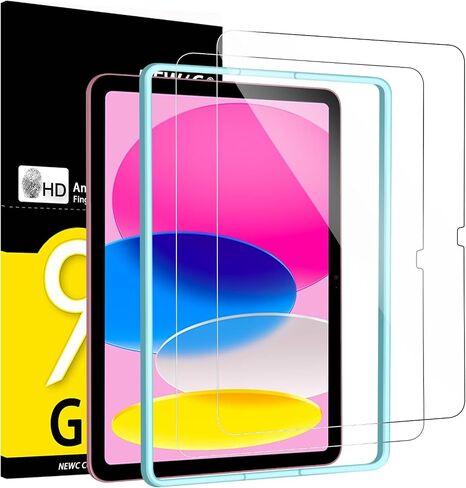 NEW'C [عبوتان مصممتان لجهاز iPad Air 5/4 10.9 بوصة (2022/2020)، iPad Pro 11 بوصة (2022/2021/2020/2018) واقي شاشة من الزجاج المقسى، فائق المقاومة (إطار سهل التركيب) in Kuwait