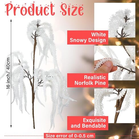 Chuangdi 12 Pcs Artificial Christmas Picks 16 Inch Birch Berry Pinecones Picks for Christmas Tree Vase Wreath for Xmas DIY Crafts Holiday Garland Floral Arrangement Home Winter Holiday Decor in Saudi Arabia