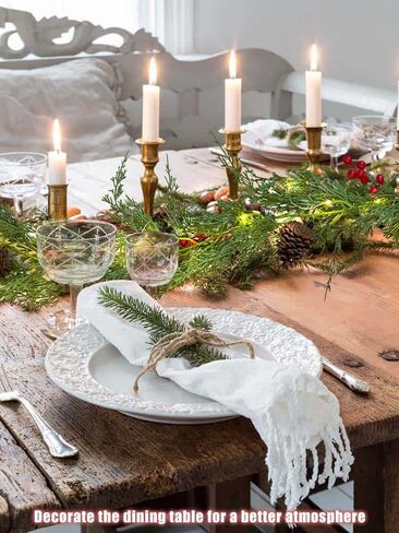 RECUTMS عيد الميلاد جارلاند 6 قدم الاصطناعي الأرز الصنوبر جارلاند واقعية الخضرة الشتاء مع التوت الأحمر جارلاند لعيد الميلاد حزب عيد الميلاد الجدول عباءة جدار غرفة في الهواء الطلق داخلي الشتاء الديكور in Kuwait