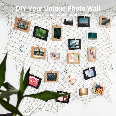 2 Pack Decoractive Fishing Net 80x40 Inch, 3mm Thickness Haze Blue Natural Cotton Large Picture Wall Hanging Fish Net, Party Decorations Fishnet for Tropical Nautical Pirate Beach Mermaid Themed Party in Kuwait