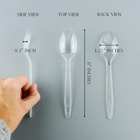 Plasticpro Clear Plastic Soup Spoons Disposable Cutlery Medium Weight Utensils 100 Count in Saudi Arabia