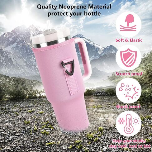 Water Bottle Holder Carrier for 40 oz Stanley Simple Modern Cup, Sling Neoprene Pouch Accessories with Adjustable Strap for Walking Hiking Camping Gym in Saudi Arabia