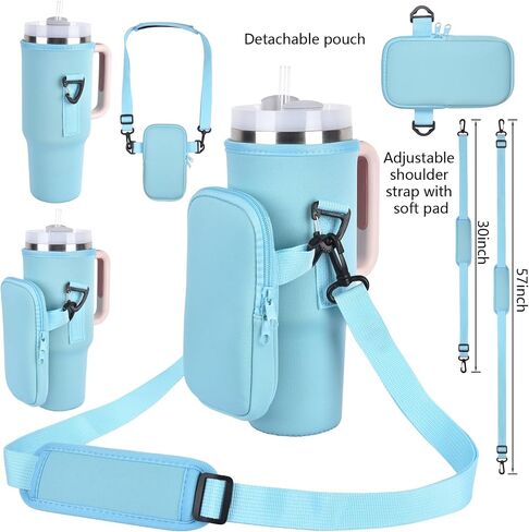Water Bottle Holder Carrier for 40 oz Stanley Simple Modern Cup, Sling Neoprene Pouch Accessories with Adjustable Strap for Walking Hiking Camping Gym in Saudi Arabia