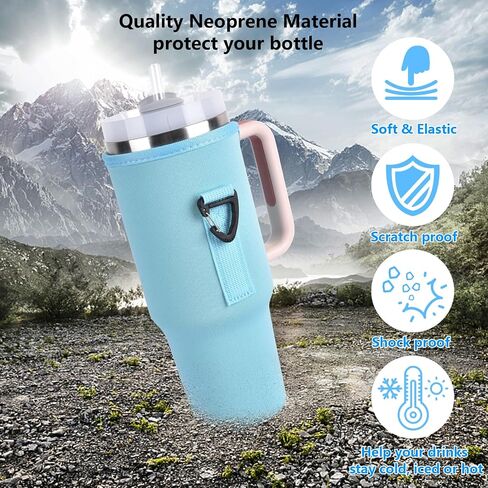 Water Bottle Holder Carrier for 40 oz Stanley Simple Modern Cup, Sling Neoprene Pouch Accessories with Adjustable Strap for Walking Hiking Camping Gym in Saudi Arabia