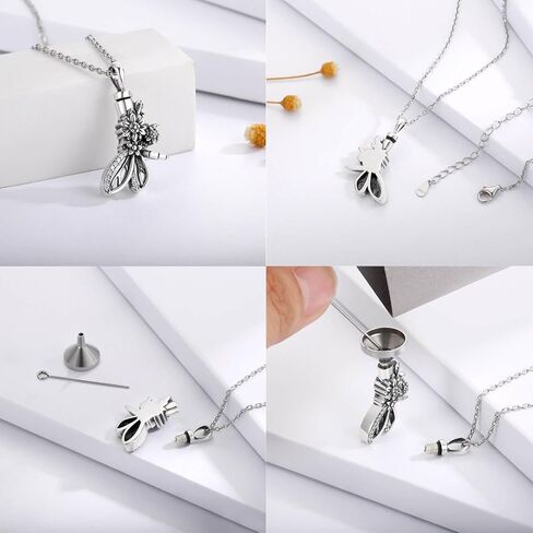 Silver Butterfly Sunflower Urn Necklace - S925 Butterfly Ashes Keepsake Cremation Jewelry Memorial Gifts for Women Loss Loved One in Kuwait