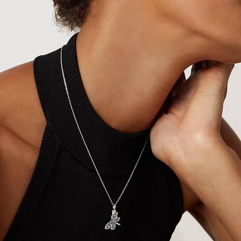 Silver Butterfly Sunflower Urn Necklace - S925 Butterfly Ashes Keepsake Cremation Jewelry Memorial Gifts for Women Loss Loved One in Kuwait