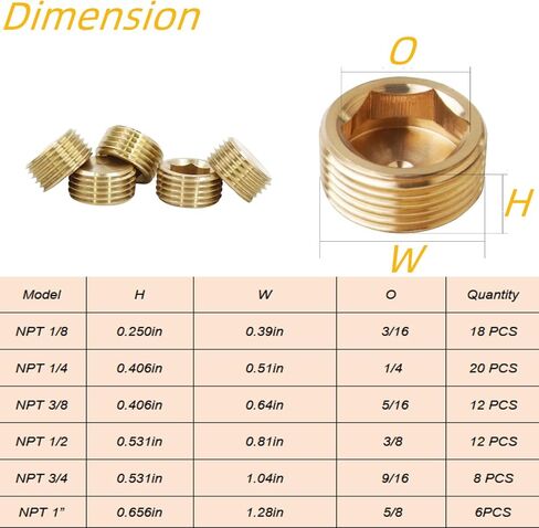6PCS 1" NPT Brass Male Pipe Plug Fitting Hex Counter Sunk Pipe Plug (1" NPT) in Saudi Arabia