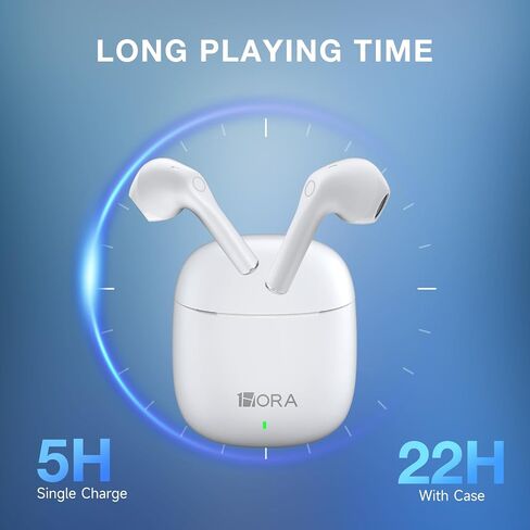 1 سماعات أذن لاسلكية بتقنية البلوتوث 5.3 من Hora، سماعات أذن عميقة الجهير داخل الأذن، صوت ممتاز مع ميكروفون، حافظة شحن لأجهزة iPhone، والكمبيوتر اللوحي، والهواتف الذكية التي تعمل بنظام Android، والكمبيوتر المحمول الرياضي in Kuwait