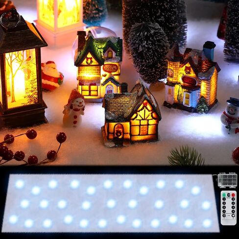 Zhengmy عيد الميلاد بطانية الثلج مع LED مضاءة الثلوج الجدول عداء الضوء LED عيد الميلاد الجدول عداء LED بطانية SnowVillage الثلوج الزينة، بطانية الثلج الاصطناعي عطلة، 59 × 16 بوصة (أبيض) in Saudi Arabia