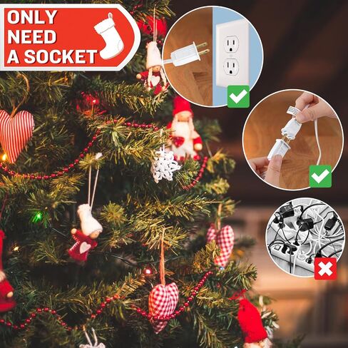 Christmas Village Lights with 10 LED Warm-White Bulb,Decoration for Christmas Village Houses,Halloween Holiday,C7 Christmas Village Light Cord in Kuwait