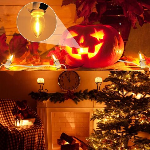 Christmas Village Lights with 10 LED Warm-White Bulb,Decoration for Christmas Village Houses,Halloween Holiday,C7 Christmas Village Light Cord in Kuwait