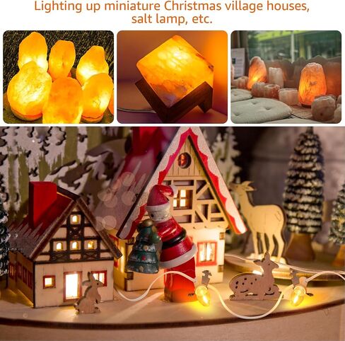 Christmas Village Lights with 10 LED Warm-White Bulb,Decoration for Christmas Village Houses,Halloween Holiday,C7 Christmas Village Light Cord in Kuwait