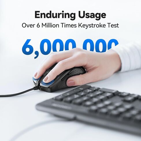TECKNET USB Wired Mouse with Forward Backward Keys & 4 Adjustable DPI Gray in Saudi Arabia