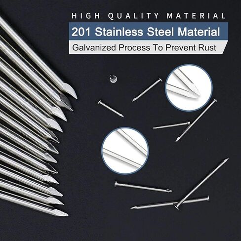 15PCS Stainless Steel Hardware Nails with Storage Box, 6Inch Flat Head Nails for Hanging Pictures and Woodworking, Picture Hanging Nails, Long Nails, Wall Nails, Wood Nails, Finishing Nails in Saudi Arabia