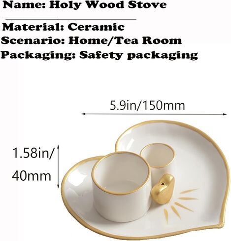 4 in 1 Incense and Candle Holder for Burning Sage, Palo Santo - 5.4" Ceramic Ash Catcher Tray for Meditation Room (Lotus Shaped) in Saudi Arabia