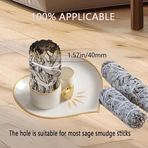 4 in 1 Incense and Candle Holder for Burning Sage, Palo Santo - 5.4" Ceramic Ash Catcher Tray for Meditation Room (Lotus Shaped) in Saudi Arabia