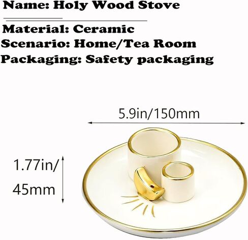 4 in 1 Incense and Candle Holder for Burning Sage, Palo Santo - 5.4" Ceramic Ash Catcher Tray for Meditation Room (Lotus Shaped) in Saudi Arabia