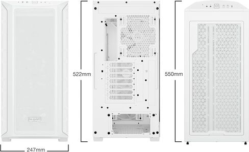 be quiet! Shadow Base 800 FX - ARGB - 4 Light Wings 140mm PWM Fans - Mid-Tower PC Gaming Case - 420mm radiators or E-ATX motherboards Support - Black - BGW63 in Saudi Arabia