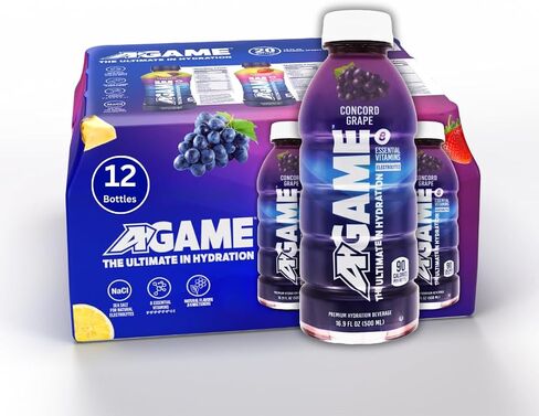 A-GAME Sports Drink, Dragon Fruit Plum, The Ultimate Hydration Sports Beverage for Athletes, 8 Essential Vitamins including B, C, & E plus Natural Sea Salt Electrolytes, All Natural Flavors & Sweeteners, Gluten Free, 16.9 Fl Oz (Pack of 12) in Saudi Arabia