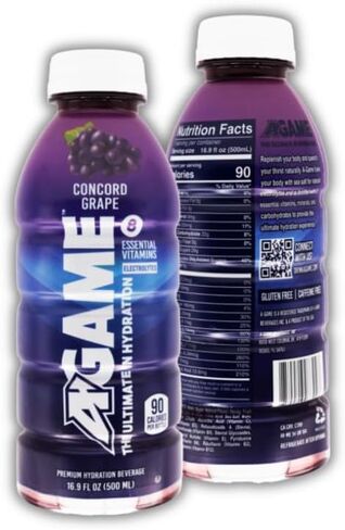 A-GAME Sports Drink, Dragon Fruit Plum, The Ultimate Hydration Sports Beverage for Athletes, 8 Essential Vitamins including B, C, & E plus Natural Sea Salt Electrolytes, All Natural Flavors & Sweeteners, Gluten Free, 16.9 Fl Oz (Pack of 12) in Saudi Arabia