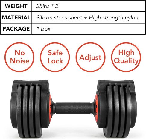 Adjustable Dumbbells Set -25/55Lb Pair Dumbbells Adjustable Weight, Adjustable Dumbbells set/single for Full Body Exercise & Fitness Home Gym in Saudi Arabia