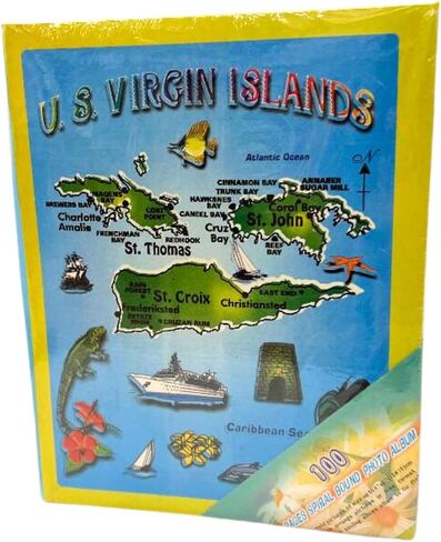 U.S. Virgin Islands Themed 4x6 Photo Album Scrapbooking Album Photo Display Album Souvenir Featuring Famous Destinations Across the US Virgin Islands in Saudi Arabia