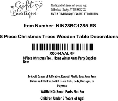 8 Piece Christmas Trees Wooden Table Decorations Centerpiece Holiday Wood White 3D Hallow Carving Tree Tiered Tray Tabletop Sign Decor 4 Sizes for Office Dining Mantle Home Winter Xmas Party Supplies in Saudi Arabia