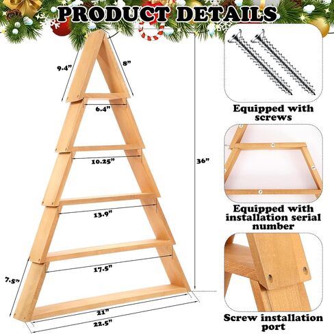 5 Tier Christmas Tree Ladder Shelves A Frame Table Centerpieces Christmas Tree Shaped DIY Shelf Christmas Village Display Stand Decors for Living Room Bedroom Home Office Tabletop Shelf Holiday in Saudi Arabia