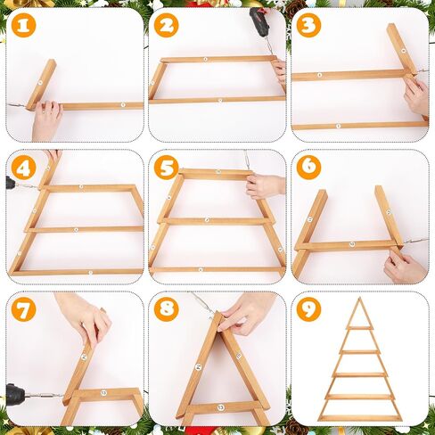 5 Tier Christmas Tree Ladder Shelves A Frame Table Centerpieces Christmas Tree Shaped DIY Shelf Christmas Village Display Stand Decors for Living Room Bedroom Home Office Tabletop Shelf Holiday in Saudi Arabia