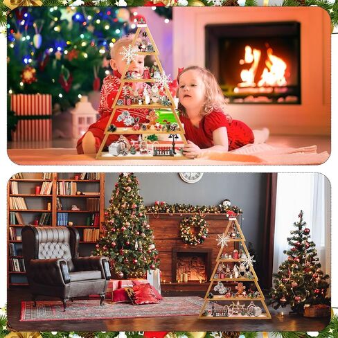 5 Tier Christmas Tree Ladder Shelves A Frame Table Centerpieces Christmas Tree Shaped DIY Shelf Christmas Village Display Stand Decors for Living Room Bedroom Home Office Tabletop Shelf Holiday in Saudi Arabia