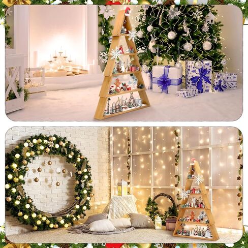 5 Tier Christmas Tree Ladder Shelves A Frame Table Centerpieces Christmas Tree Shaped DIY Shelf Christmas Village Display Stand Decors for Living Room Bedroom Home Office Tabletop Shelf Holiday in Saudi Arabia