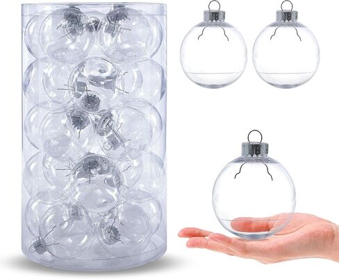 MOONET 25Pcs 2.64in Christmas Decoration Balls Shatterproof Colored Transparent Ball for Festival Wedding Home Party Decors Xmas Tree Hanging in Saudi Arabia