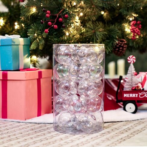 MOONET 25Pcs 2.64in Christmas Decoration Balls Shatterproof Colored Transparent Ball for Festival Wedding Home Party Decors Xmas Tree Hanging in Saudi Arabia