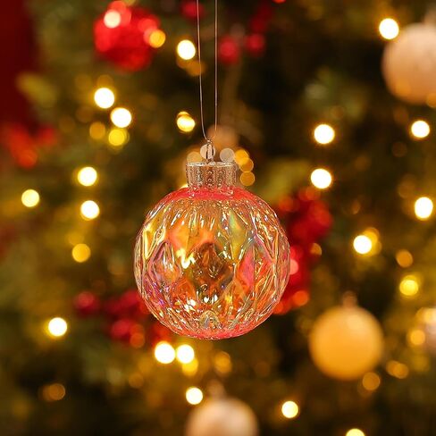 MOONET 25Pcs 2.64in Christmas Decoration Balls Shatterproof Colored Transparent Ball for Festival Wedding Home Party Decors Xmas Tree Hanging in Kuwait
