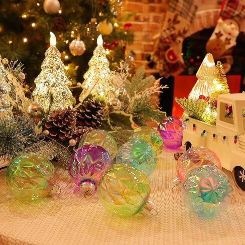 MOONET 25Pcs 2.64in Christmas Decoration Balls Shatterproof Colored Transparent Ball for Festival Wedding Home Party Decors Xmas Tree Hanging in Kuwait