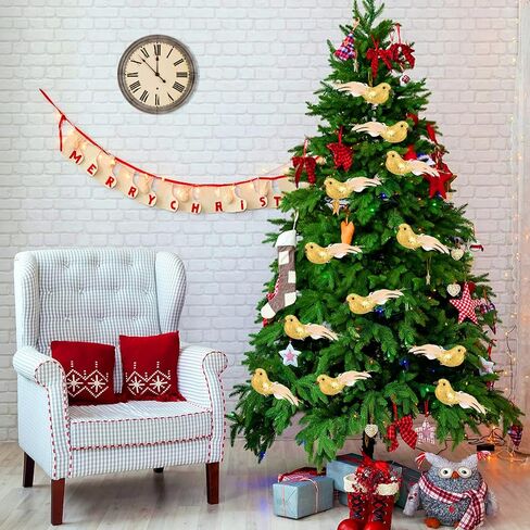 12 Pcs Artificial Christmas Dove Birds with Clip, White Feather Xmas Tree Ornaments Wreath Flower Arrangement Supplies for Party Wedding Decor DIY Craft Gifts in Kuwait