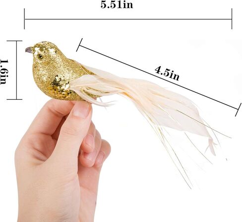 12 Pcs Artificial Christmas Dove Birds with Clip, White Feather Xmas Tree Ornaments Wreath Flower Arrangement Supplies for Party Wedding Decor DIY Craft Gifts in Kuwait