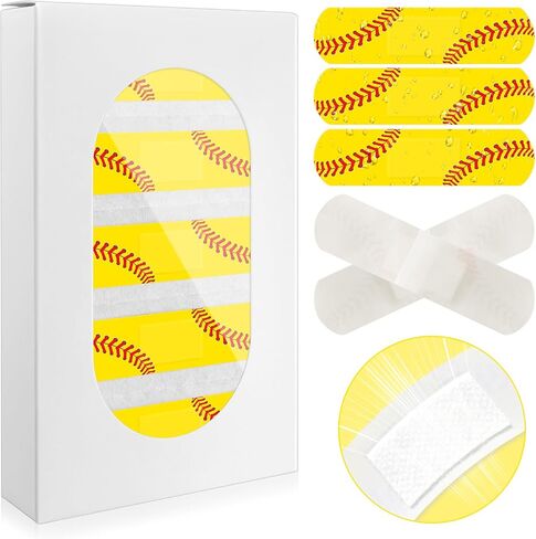 120 Pcs Softball First Aid Waterproof Bandages for Kids Adults, Fabric Adhesive Finger Bandages Travel Bandaids for Family, Fun Bandaids for Softball Enthusiasts, Halloween bandaids in Kuwait