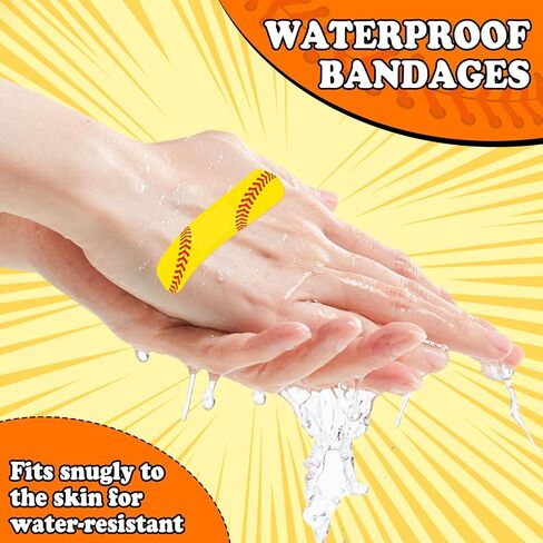 120 Pcs Softball First Aid Waterproof Bandages for Kids Adults, Fabric Adhesive Finger Bandages Travel Bandaids for Family, Fun Bandaids for Softball Enthusiasts, Halloween bandaids in Kuwait
