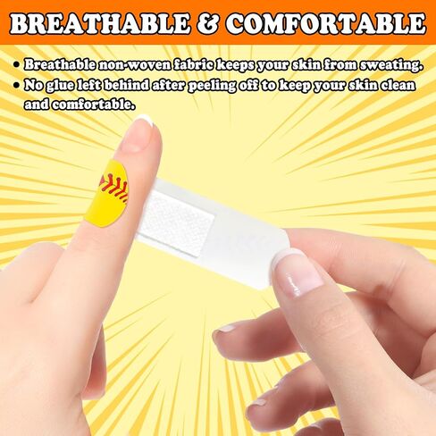 120 Pcs Softball First Aid Waterproof Bandages for Kids Adults, Fabric Adhesive Finger Bandages Travel Bandaids for Family, Fun Bandaids for Softball Enthusiasts, Halloween bandaids in Kuwait