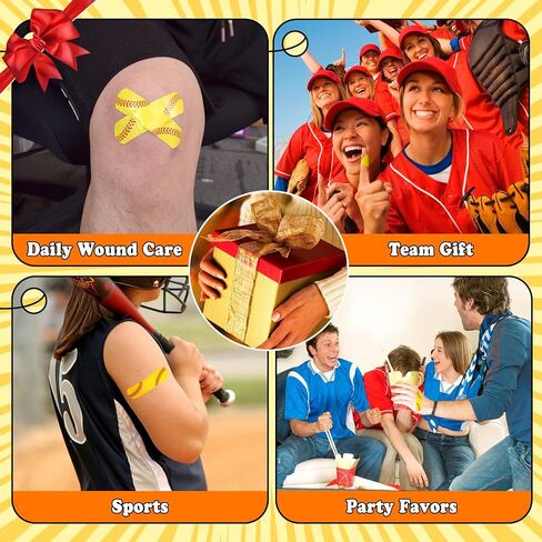 120 Pcs Softball First Aid Waterproof Bandages for Kids Adults, Fabric Adhesive Finger Bandages Travel Bandaids for Family, Fun Bandaids for Softball Enthusiasts, Halloween bandaids in Kuwait