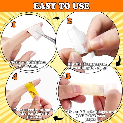 120 Pcs Softball First Aid Waterproof Bandages for Kids Adults, Fabric Adhesive Finger Bandages Travel Bandaids for Family, Fun Bandaids for Softball Enthusiasts, Halloween bandaids in Kuwait